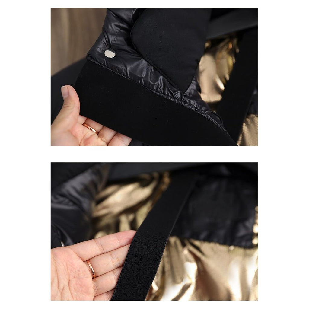 Women's Long Black Puffer Jacket with Hood Water-Resistant Quilted Winter Coat - Image 11