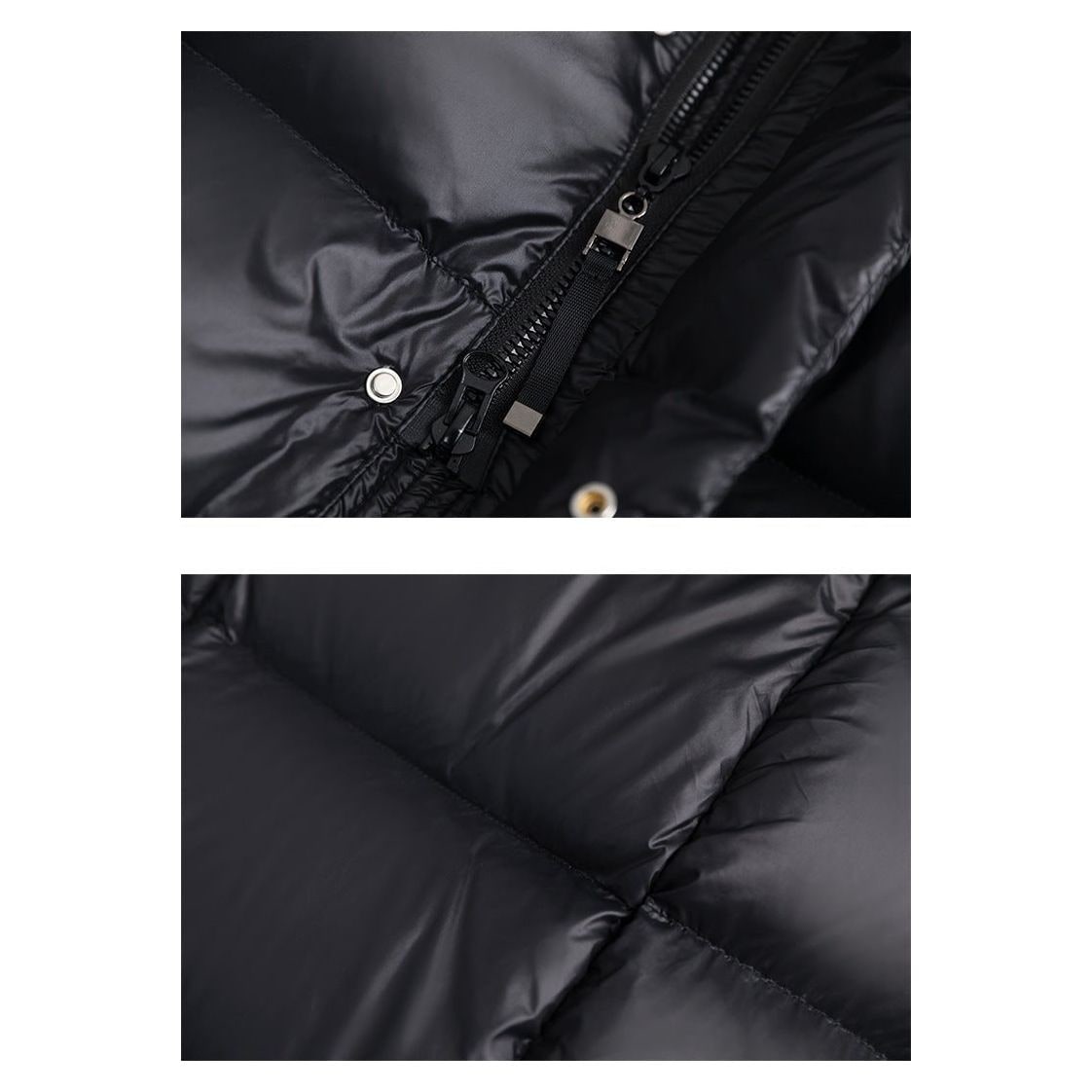 Women's Long Black Puffer Jacket with Hood Water-Resistant Quilted Winter Coat - Image 13