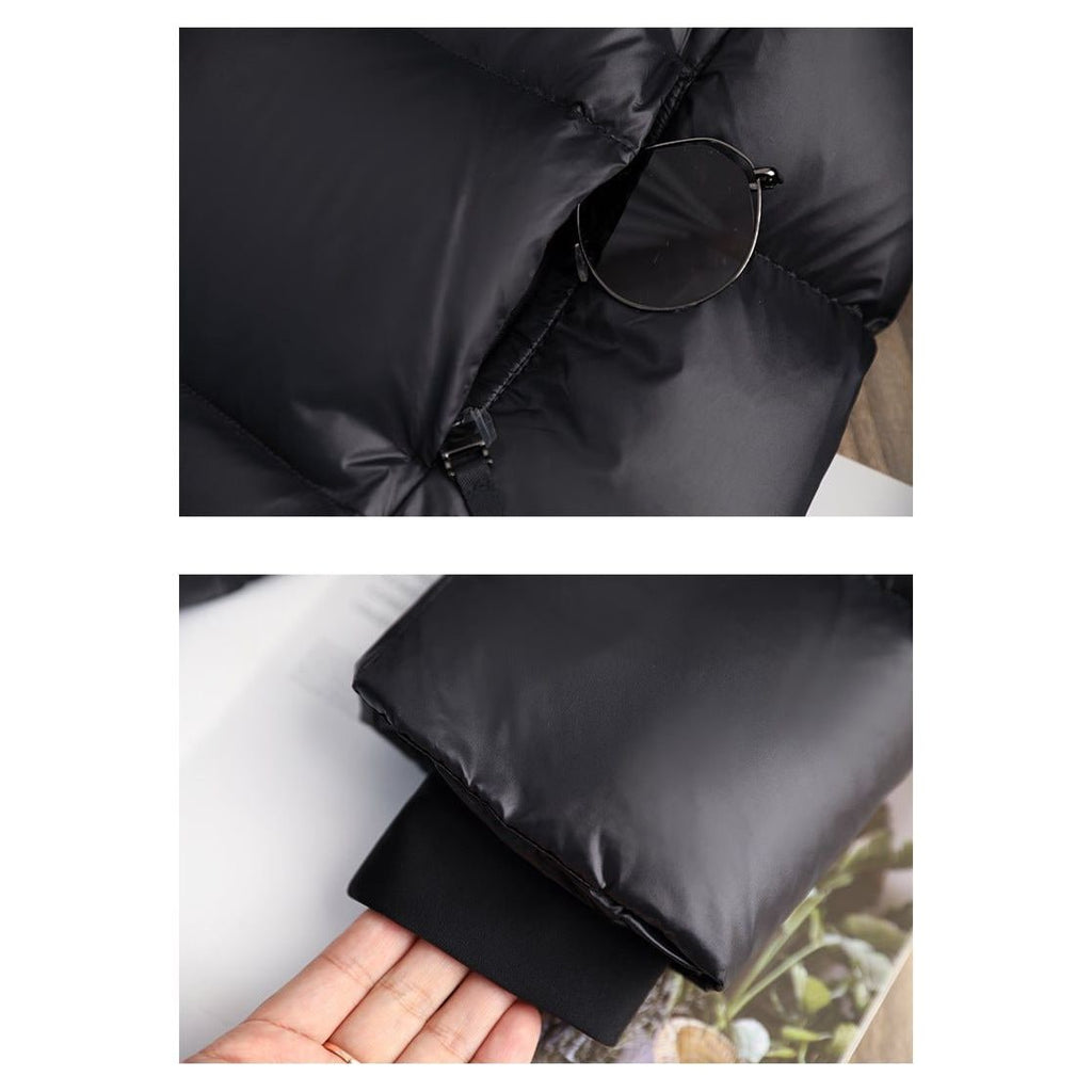 Women's Long Black Puffer Jacket with Hood Water-Resistant Quilted Winter Coat - Image 14
