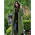 Women's Long Hooded Cardigan Sweater with Ribbed Knit and Button Front - Image 3