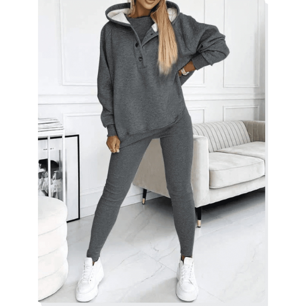 Women's Loungewear Set Tracksuit with Oversized Hoodie Tank and High Waist Leggings - Image 4