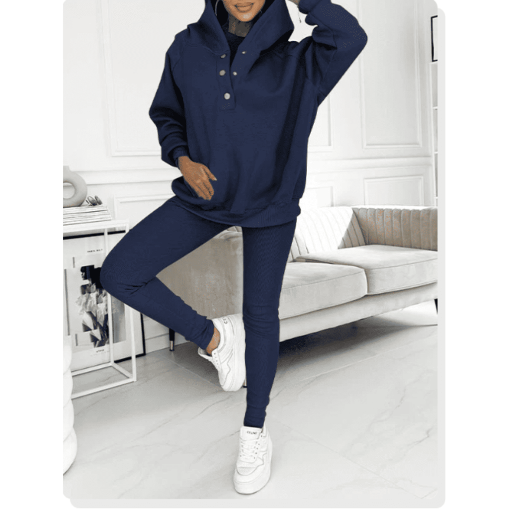 Women's Loungewear Set Tracksuit with Oversized Hoodie Tank and High Waist Leggings - Image 7