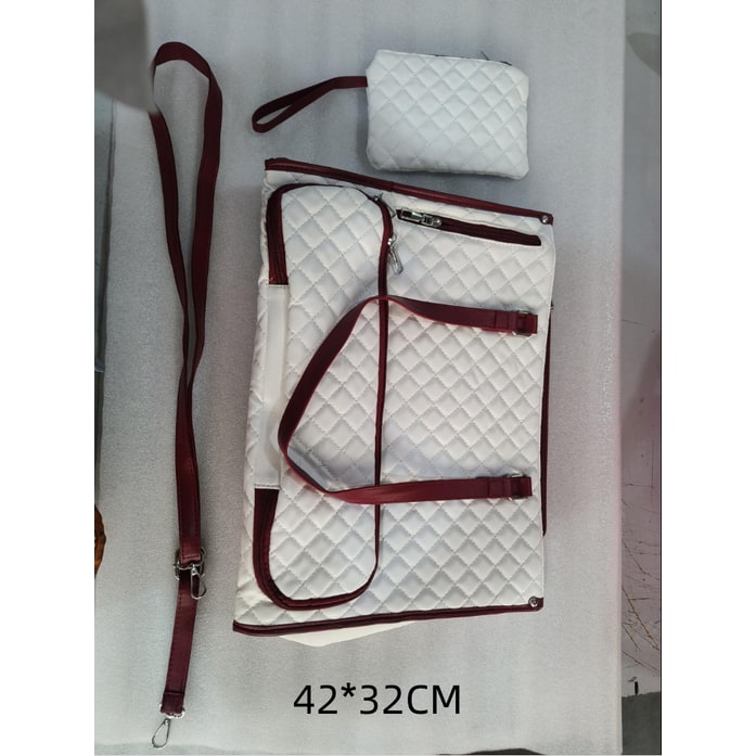 Women's Lunch Tote Bag with Insulated Compartment Quilted Leather Purse and Matching Wristlet with Zipper - Image 10