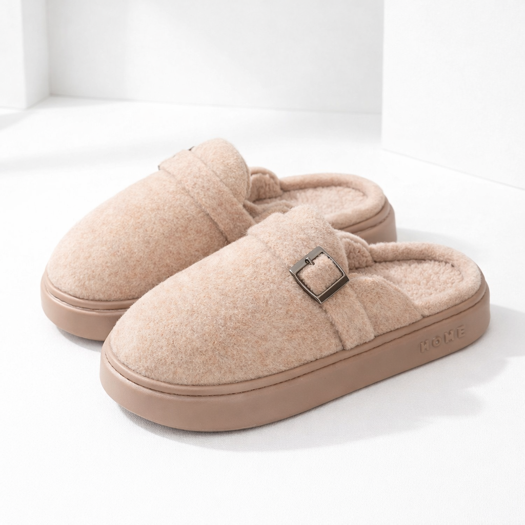 Women's Mule Slippers Arch Support and Platform Sole Fleece Lined House with Buckle Strap - Image 4
