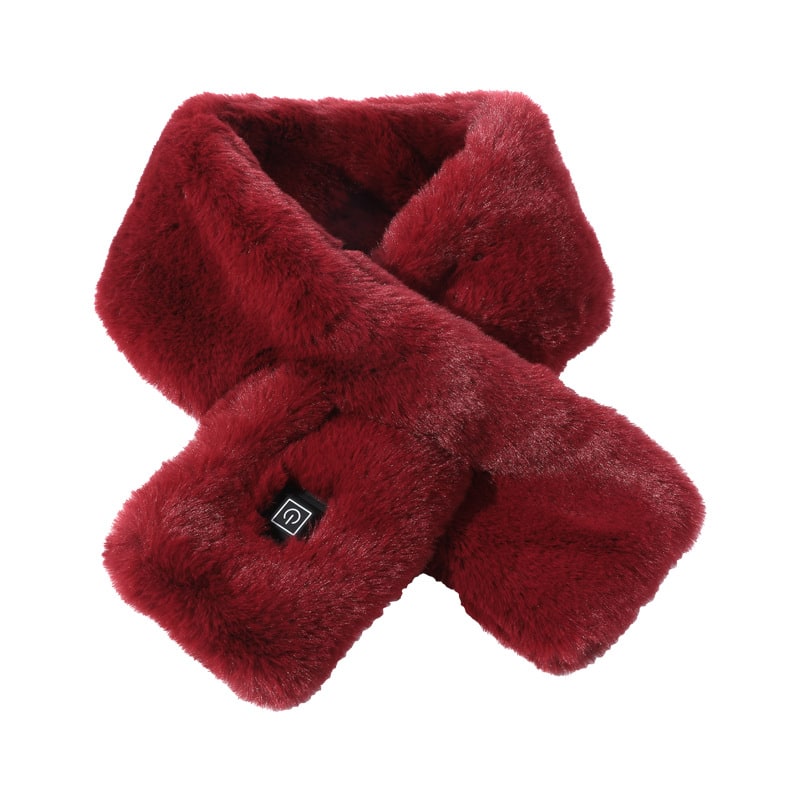Women's Neck Heating Wrap with Faux Fur and Three Temperature Levels Heated Scarf - Image 1
