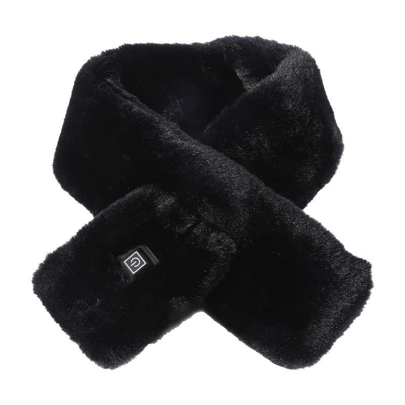 Women's Neck Heating Wrap with Faux Fur and Three Temperature Levels Heated Scarf - Image 7