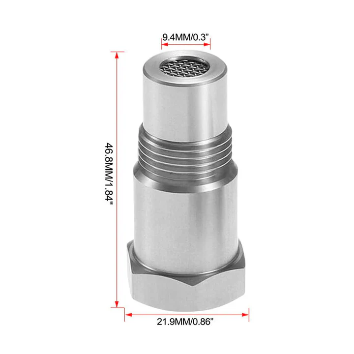 Women's O2 Oxygen Sensor Spacer Adapter with Stainless Steel Mesh Filter for Exhaust Extension - Image 3