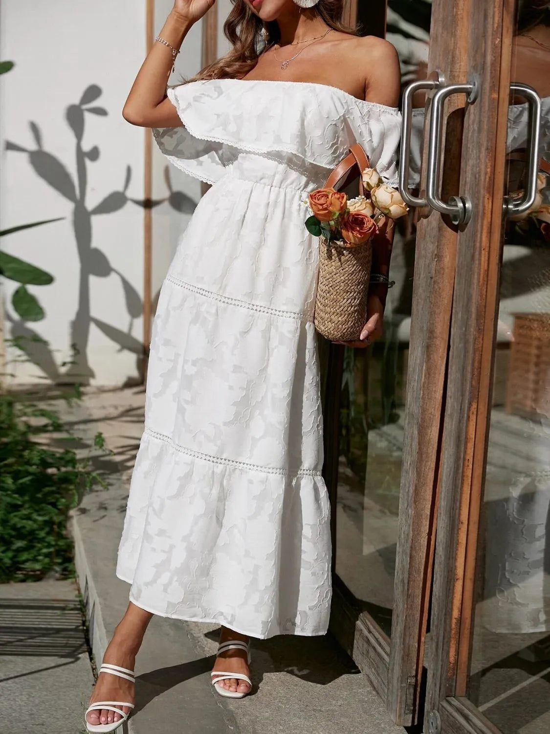 Joanna | Off-Shoulder Tiered Maxi Dress for Women - Perfect for Wedding Guests
