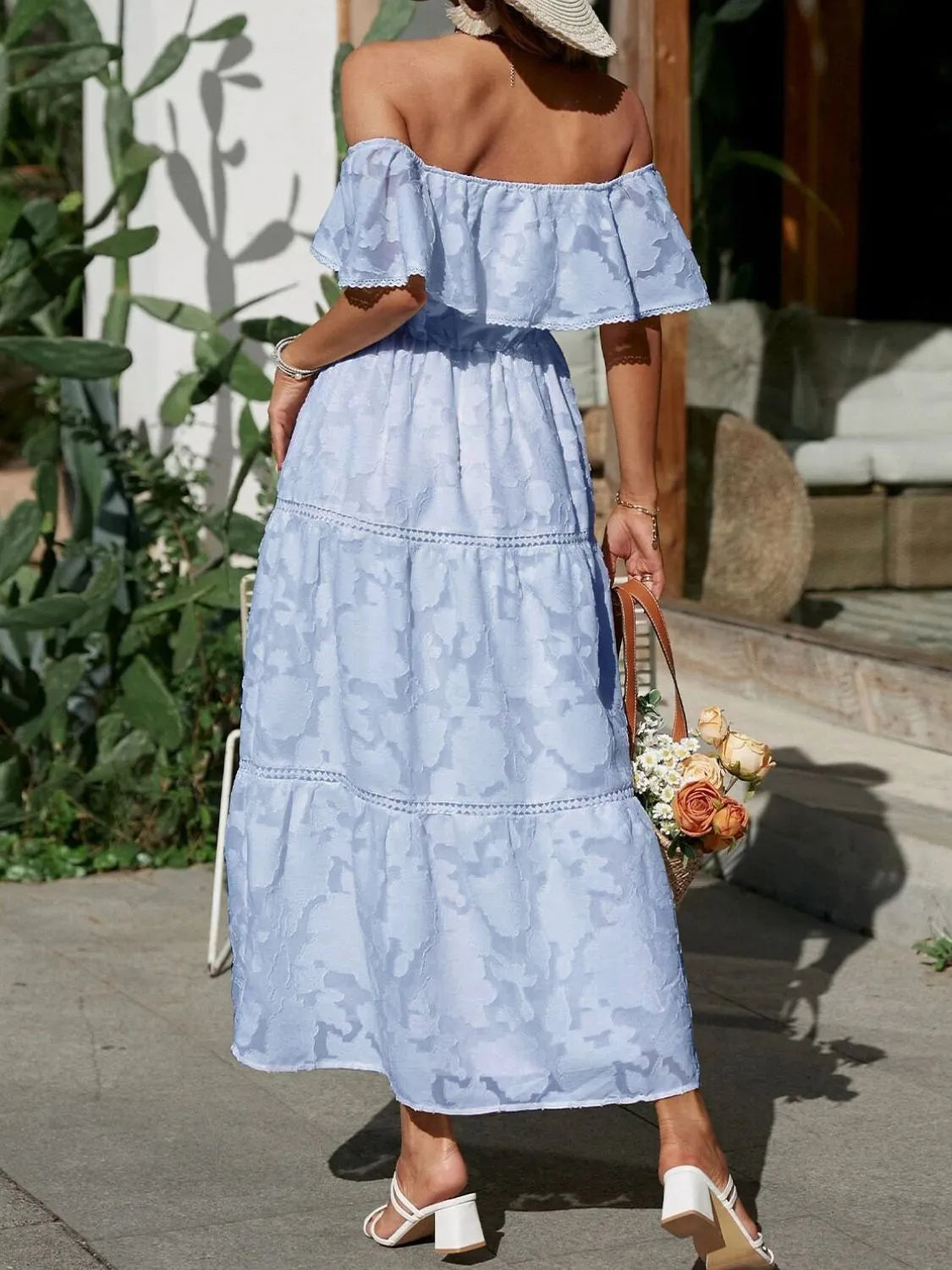 Joanna | Off-Shoulder Tiered Maxi Dress for Women - Perfect for Wedding Guests
