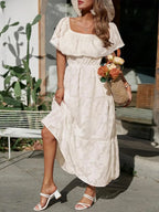 Joanna | Off-Shoulder Tiered Maxi Dress for Women - Perfect for Wedding Guests