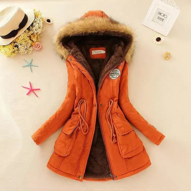 Women's Parka Jacket with Fleece Lining Faux Fur Hood and Winter Insulation - Image 14