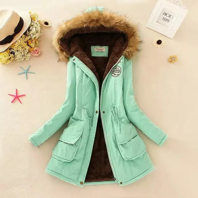Women's Parka Jacket with Fleece Lining Faux Fur Hood and Winter Insulation - Image 16