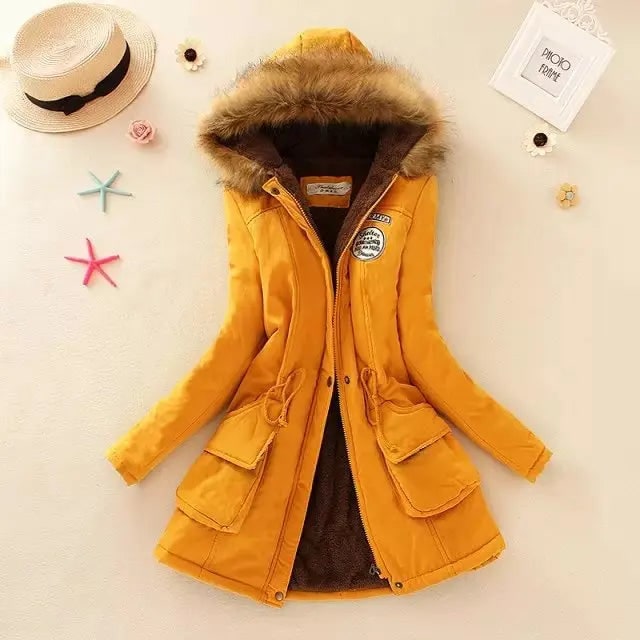 Women's Parka Jacket with Fleece Lining Faux Fur Hood and Winter Insulation - Image 17