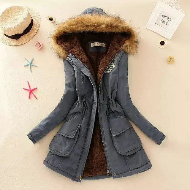 Women's Parka Jacket with Fleece Lining Faux Fur Hood and Winter Insulation - Image 19