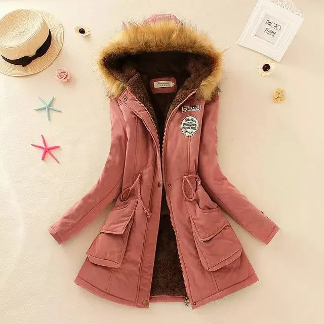 Women's Parka Jacket with Fleece Lining Faux Fur Hood and Winter Insulation - Image 2