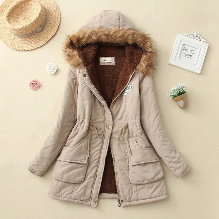 Women's Parka Jacket with Fleece Lining Faux Fur Hood and Winter Insulation - Image 7