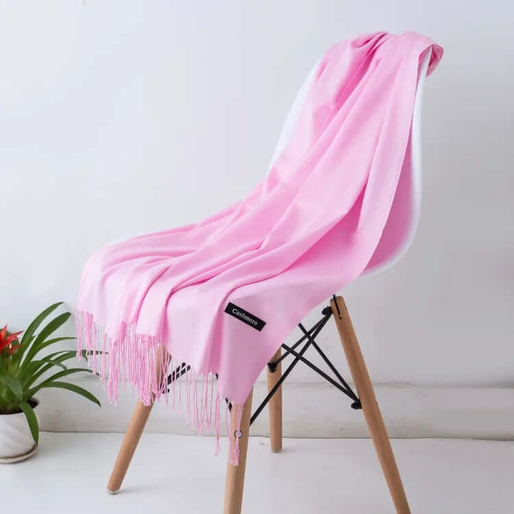 Women's Pashmina Shawl Scarves Cashmere Wrap with Fringed Ends Knit - Image 20