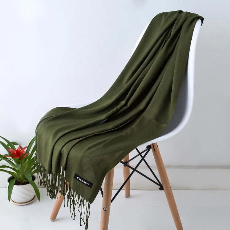 Women's Pashmina Shawl Scarves Cashmere Wrap with Fringed Ends Knit - Image 28