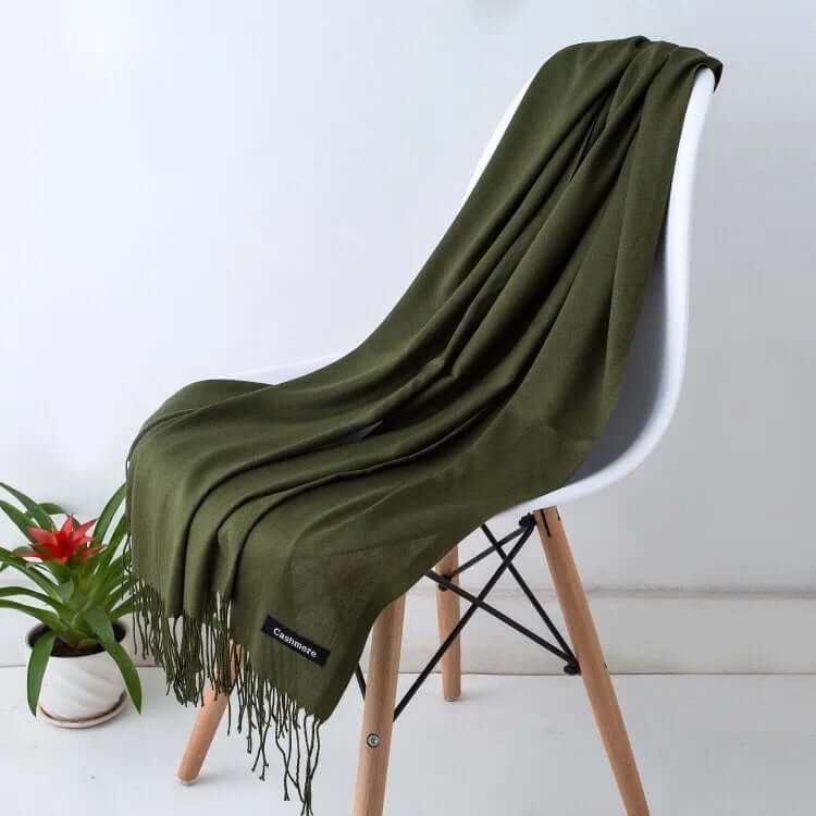 Women's Pashmina Shawl Scarves Cashmere Wrap with Fringed Ends Knit - Image 3
