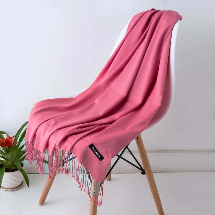 Women's Pashmina Shawl Scarves Cashmere Wrap with Fringed Ends Knit - Image 30