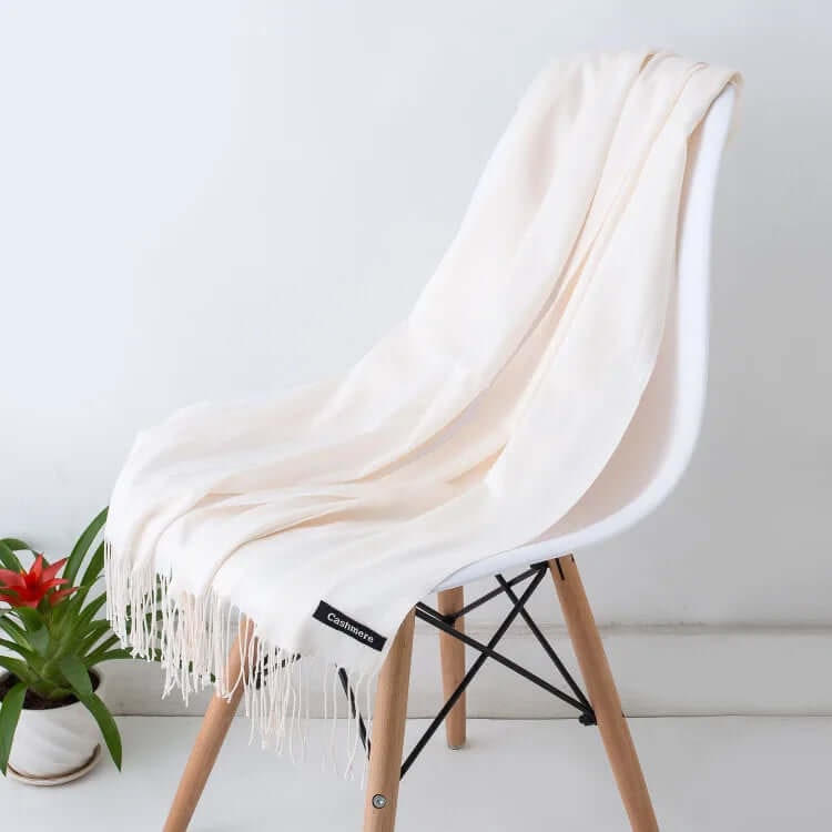 Women's Pashmina Shawl Scarves Cashmere Wrap with Fringed Ends Knit - Image 34