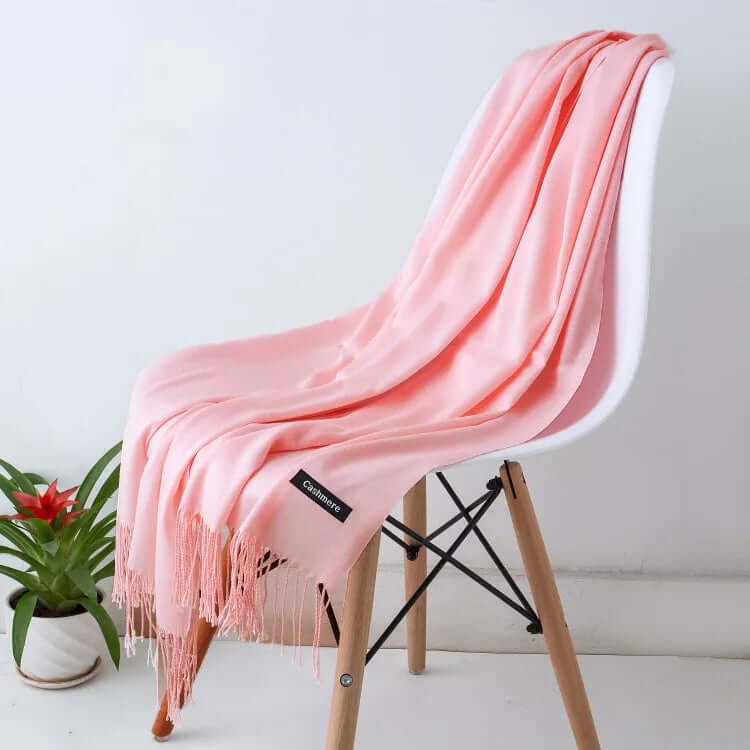 Women's Pashmina Shawl Scarves Cashmere Wrap with Fringed Ends Knit - Image 35