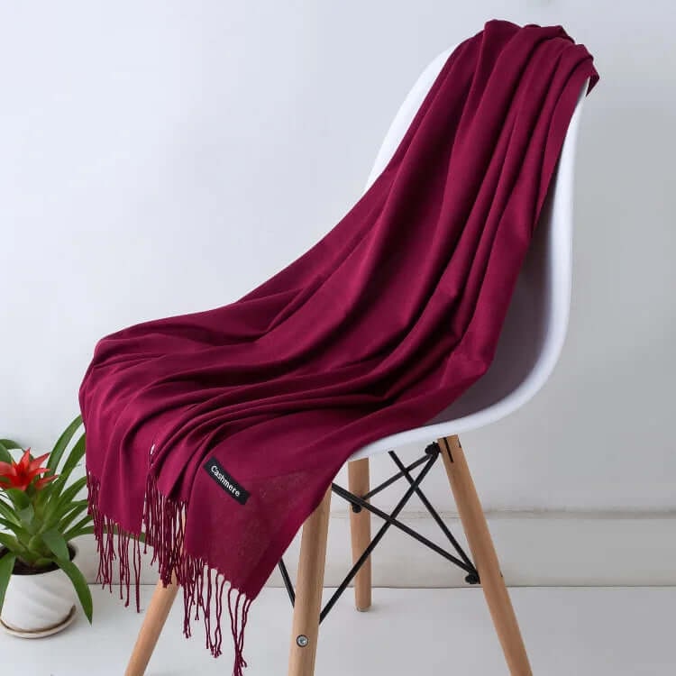 Women's Pashmina Shawl Scarves Cashmere Wrap with Fringed Ends Knit - Image 36