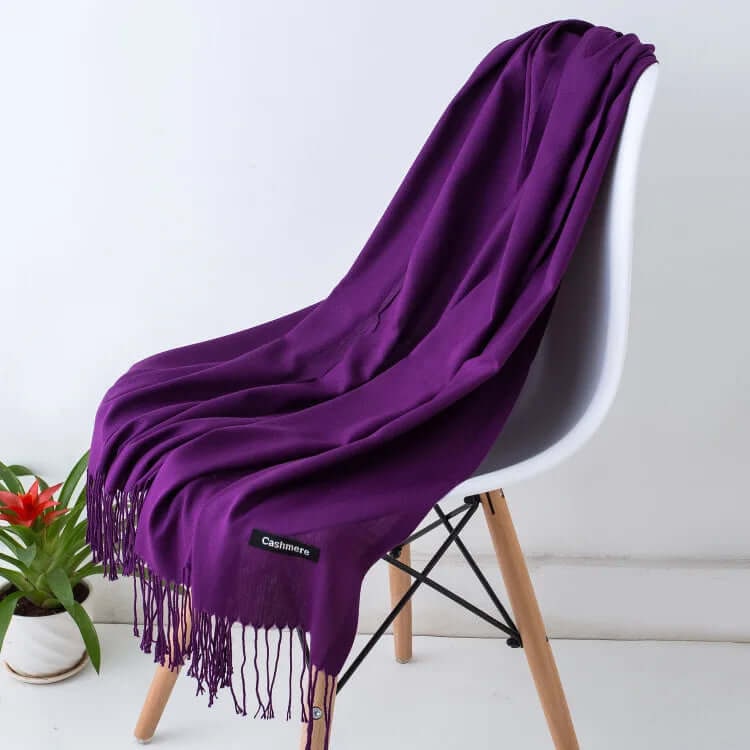 Women's Pashmina Shawl Scarves Cashmere Wrap with Fringed Ends Knit - Image 38