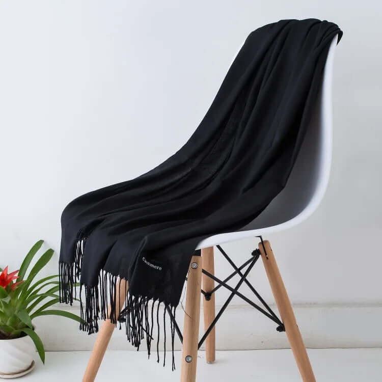 Women's Pashmina Shawl Scarves Cashmere Wrap with Fringed Ends Knit - Image 7
