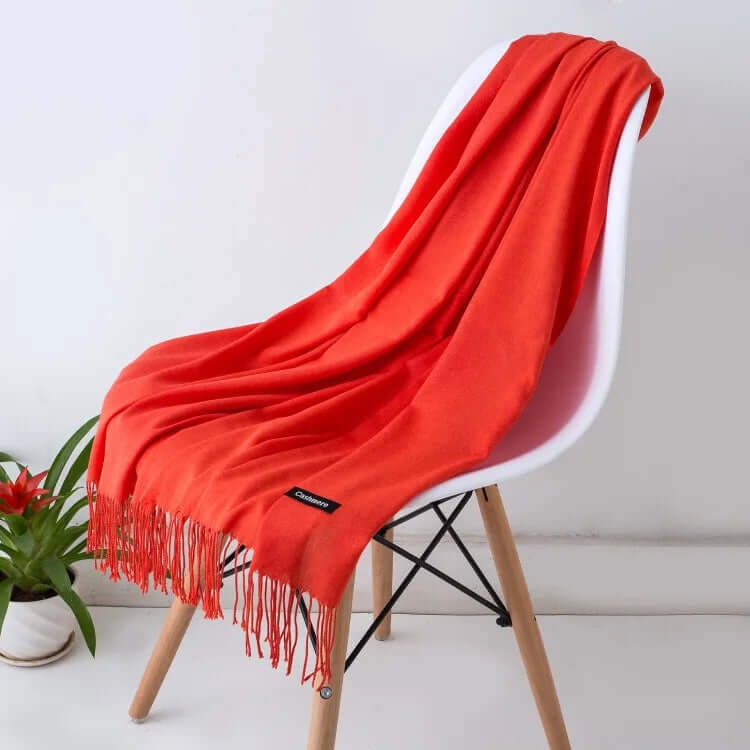 Women's Pashmina Shawl Scarves Cashmere Wrap with Fringed Ends Knit - Image 9