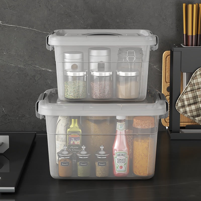 Women's Plastic Storage Bin and Stackable Box with Wheels Latching Lid and Carrying Handle Rack - Image 4