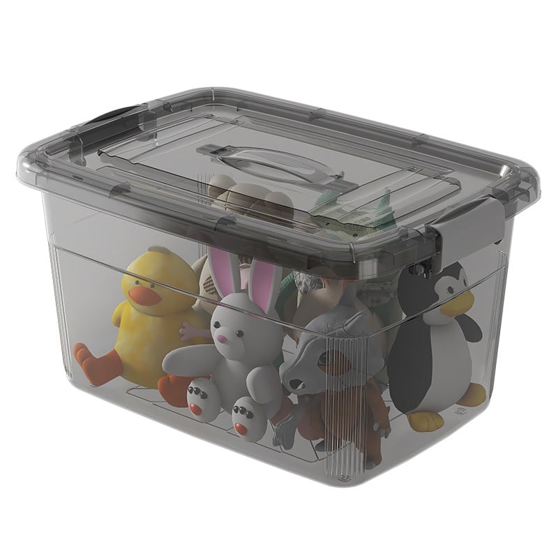 Women's Plastic Storage Bin and Stackable Box with Wheels Latching Lid and Carrying Handle Rack - Image 5