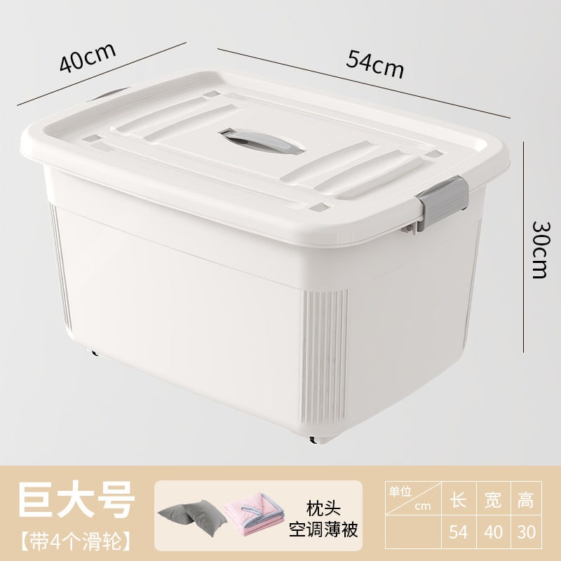 Women's Plastic Storage Bin and Stackable Box with Wheels Latching Lid and Carrying Handle Rack - Image 8