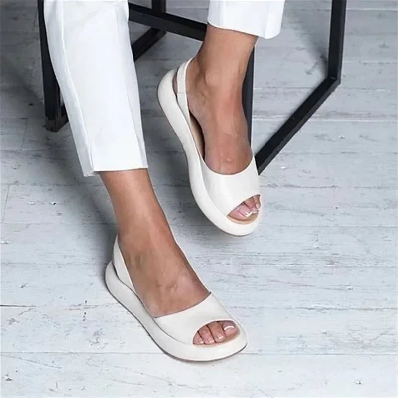 Women's Platform Sandals Orthopedic with Slingback Peep Toe and Cushioned Comfort Sole - Image 5