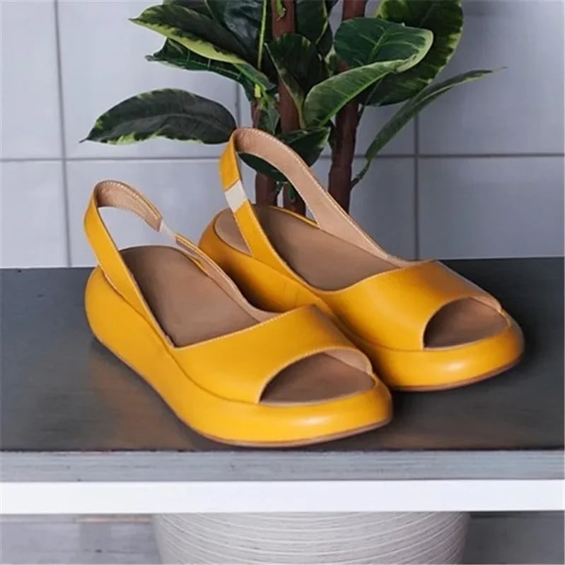 Women's Platform Sandals Orthopedic with Slingback Peep Toe and Cushioned Comfort Sole - Image 6