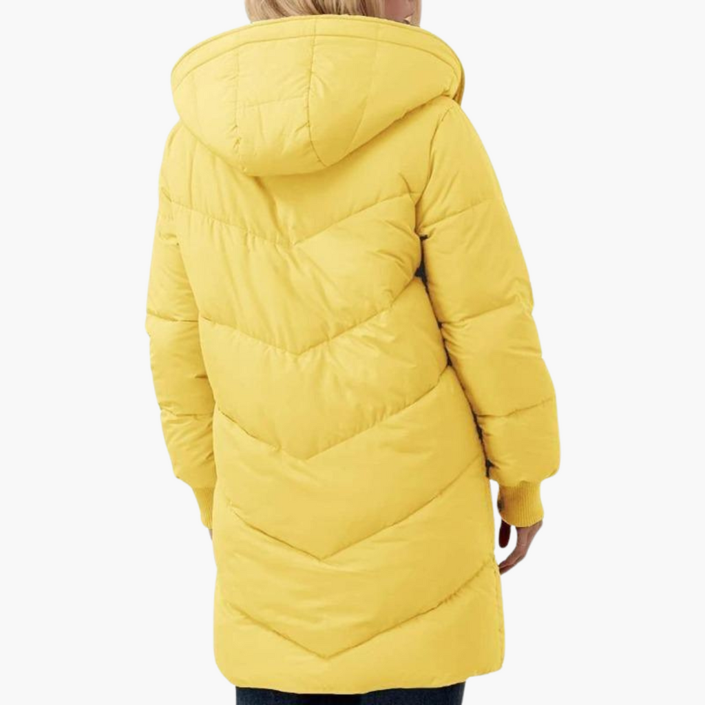 Women's Puffer Coat Jacket with Fleece Lining Hood and Quilted Design - Image 16
