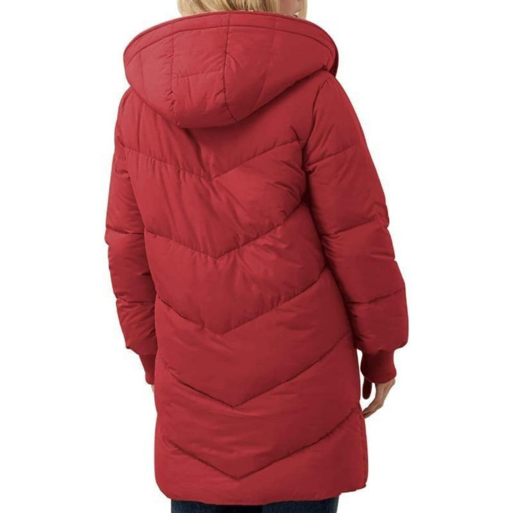 Women's Puffer Coat Jacket with Fleece Lining Hood and Quilted Design - Image 18