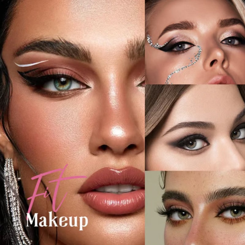 Women's Reusable Self-Adhesive Eyeliner Stickers with False Lashes and Eyeshadow - Image 3