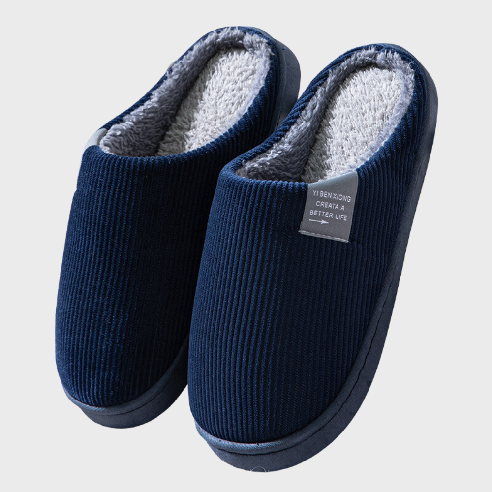 Women's Ribbed Corduroy House Slippers with Fleece Lining and Fuzzy Sherpa Footbed - Image 2