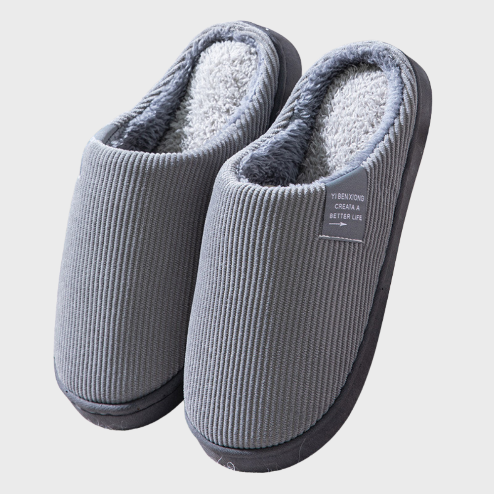 Women's Ribbed Corduroy House Slippers with Fleece Lining and Fuzzy Sherpa Footbed - Image 3
