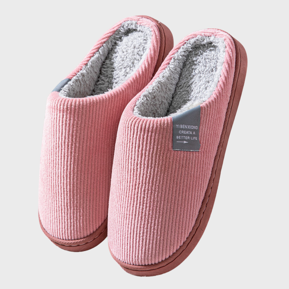 Women's Ribbed Corduroy House Slippers with Fleece Lining and Fuzzy Sherpa Footbed - Image 6