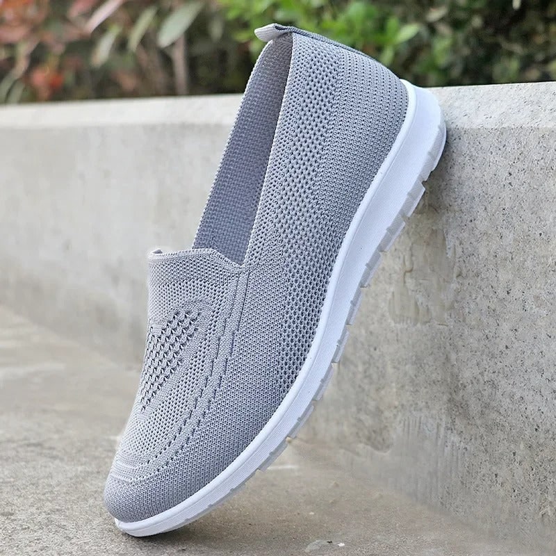 Women's Slip on Shoes Sneakers with Lightweight Knit Mesh and Walking Sole White - Image 6