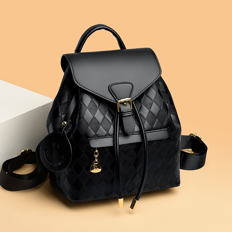 Women's Small Travel Fashion Backpack for Quilted Faux Leather and Drawstring Closure Gym Bag - Image 5