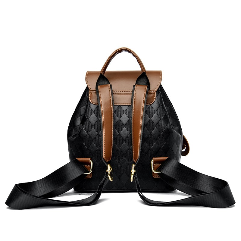 Women's Small Travel Fashion Backpack for Quilted Faux Leather and Drawstring Closure Gym Bag - Image 6