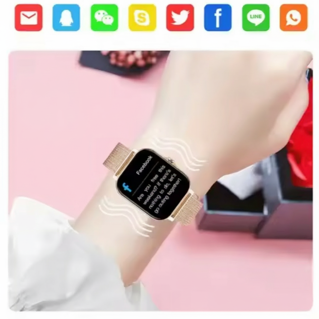 Women's Smartwatch with Metal Mesh Strap Touchscreen Display and Long Battery Life - Image 3
