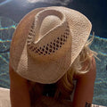 Women's Straw Cowboy Hat with Wide Brim and Ventilated Woven Crown - Image 6