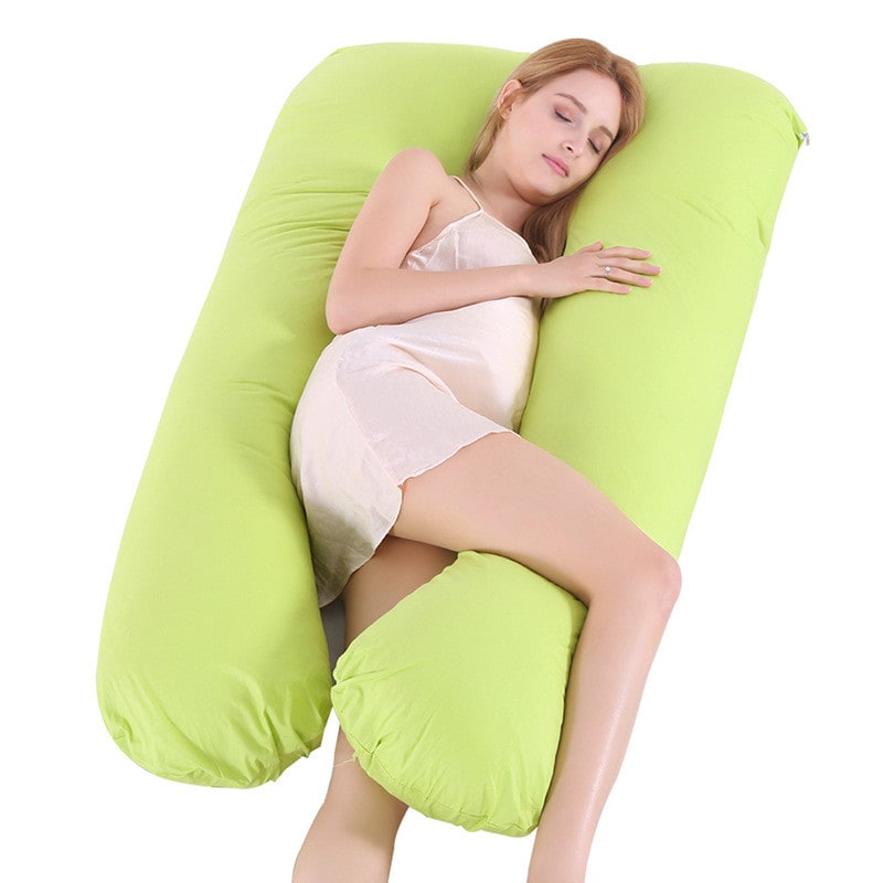 Women's U Shaped Full Body Pregnancy Pillow for Side Sleeping with Plush Fiber Fill - Image 11