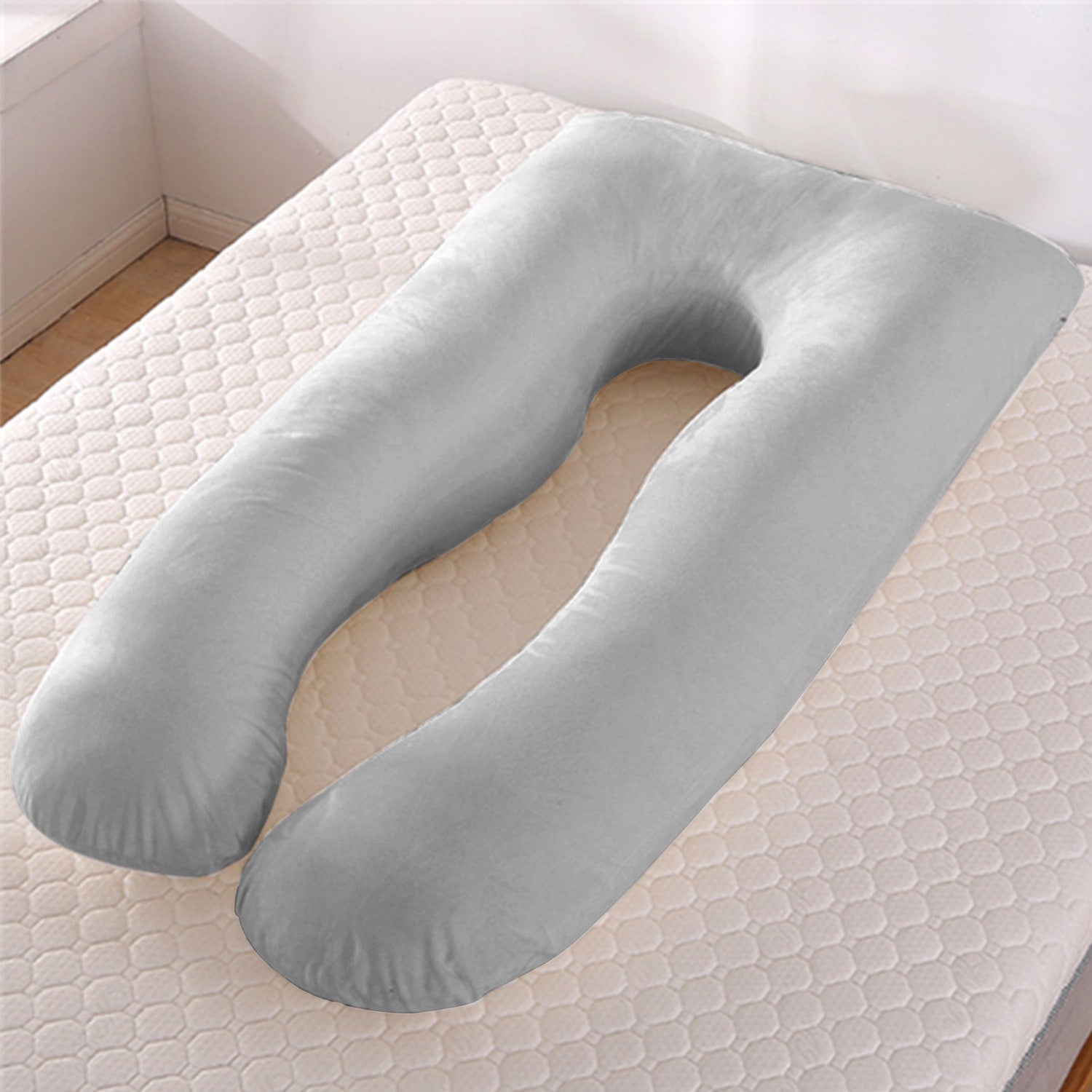 Women's U Shaped Full Body Pregnancy Pillow for Side Sleeping with Plush Fiber Fill - Image 12
