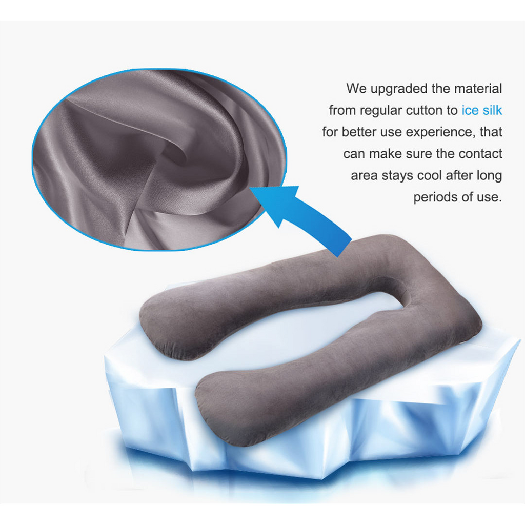 Women's U Shaped Full Body Pregnancy Pillow for Side Sleeping with Plush Fiber Fill - Image 14