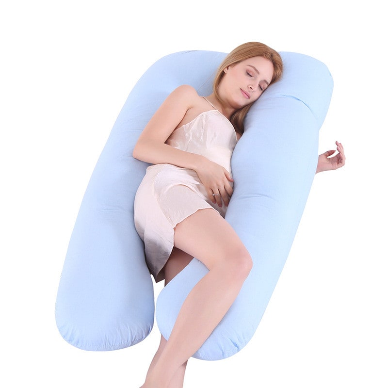 Women's U Shaped Full Body Pregnancy Pillow for Side Sleeping with Plush Fiber Fill - Image 16
